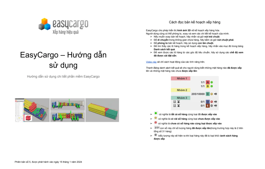 EasyCargo Handbook - Hướng dẫn từng bước về cách sử dụng EasyCargo