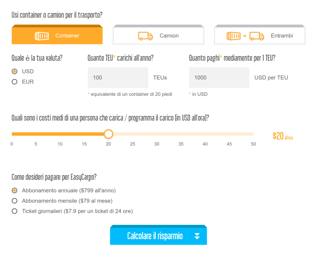 Calcolatrice del risparmio