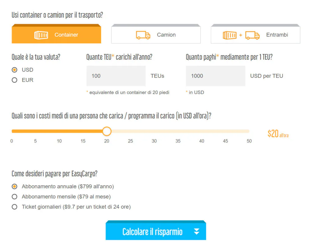 Calcolatrice del risparmio