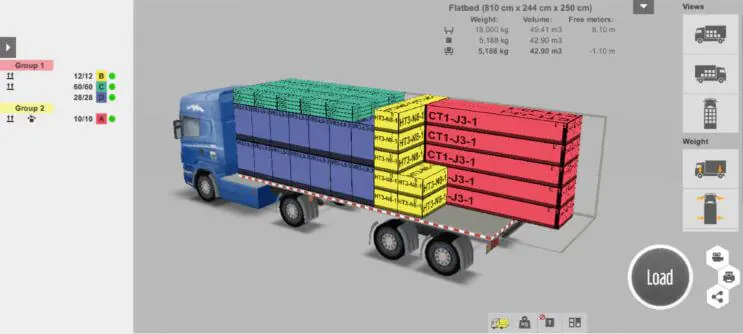 How to create a shipping plan for a flatbed trailer using a truck and container load planner